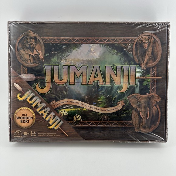 Jumanji Board Game‎ Adventure Game Spin Master 2022 In A Wooden Box New Sealed - Picture 1 of 14